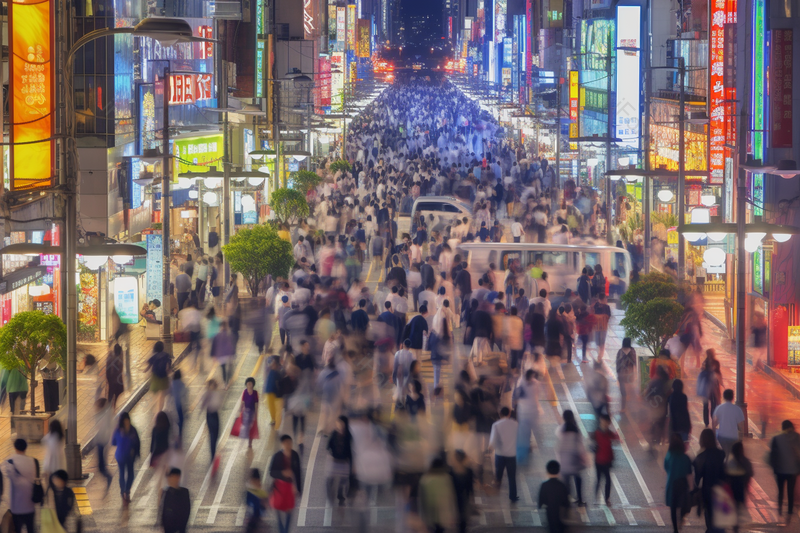 城市夜经济地摊经济人潮汹涌夜晚街道,高清,摄影图,摄影图片,图片大全,摄影图免费下载